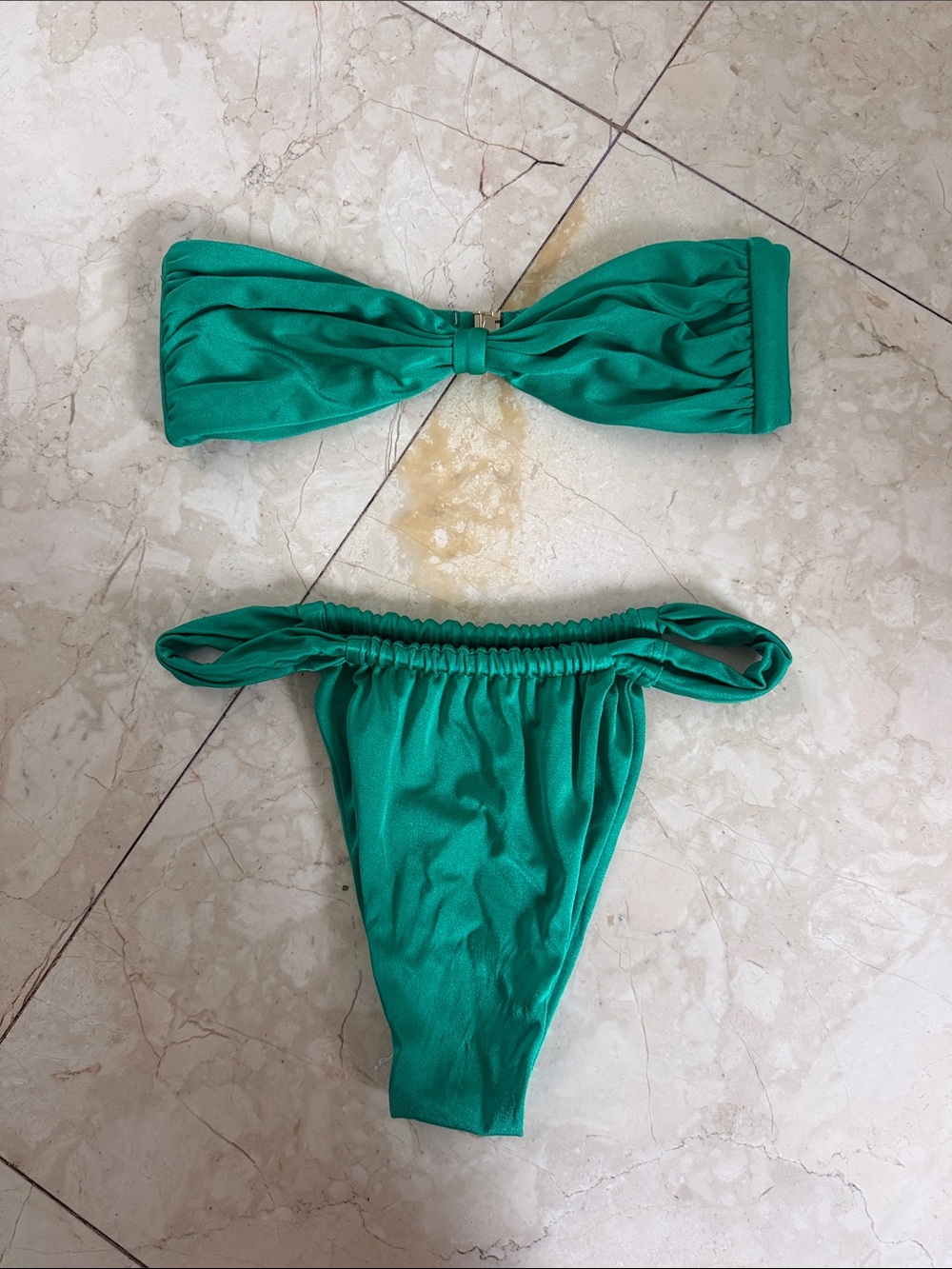 Emerald Green Bandeau Bikini Set - Women's Swim